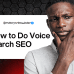 A person using Google voice search on a smartphone, representing voice search SEO strategies for 2025.